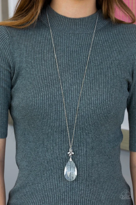 tiny opal stud earrings Paparazzi Necklace LOP August ~ Up in the Heir - White