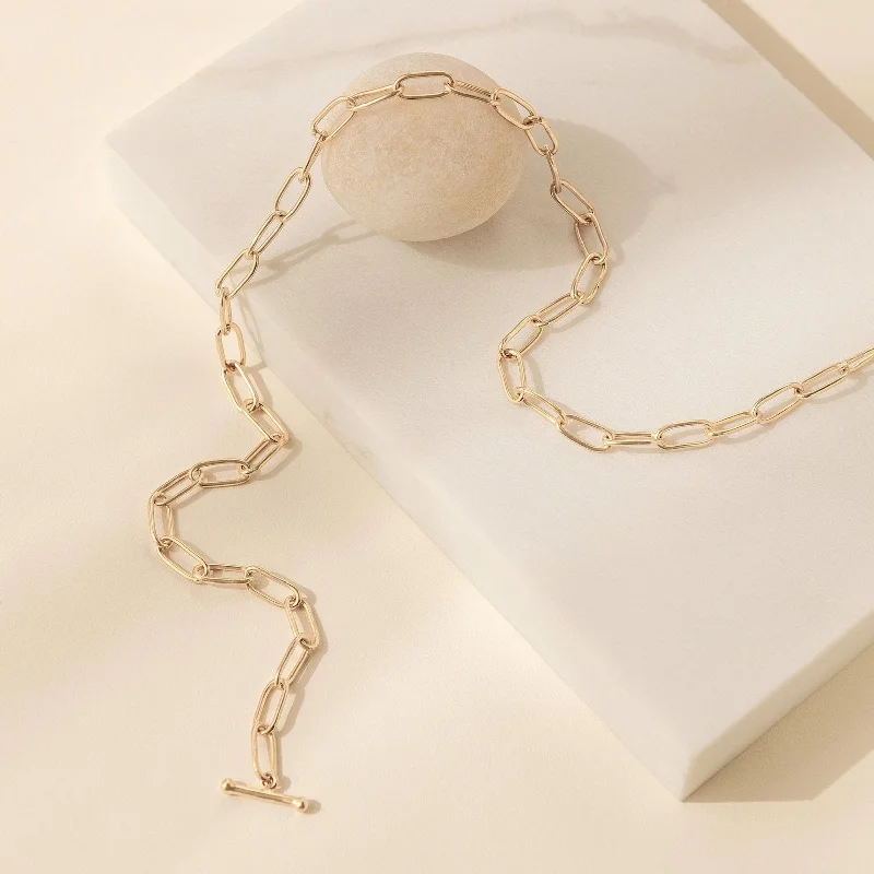 modern infinity signet ring Paperclip Toggle Necklace