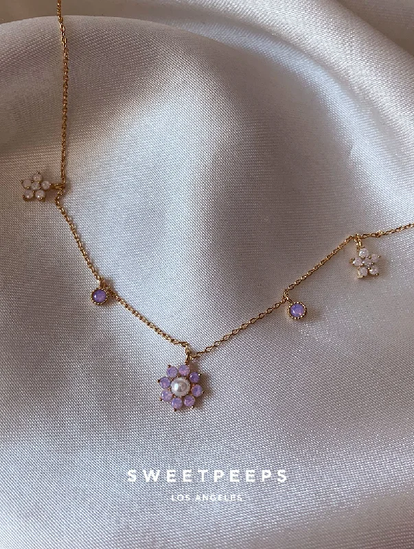 handcrafted gemstone pendant Parker Pretty Lavender Charms Necklace