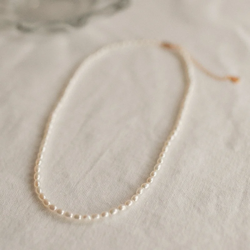 handcrafted beaded hoop earrings Pearl Choker Necklace