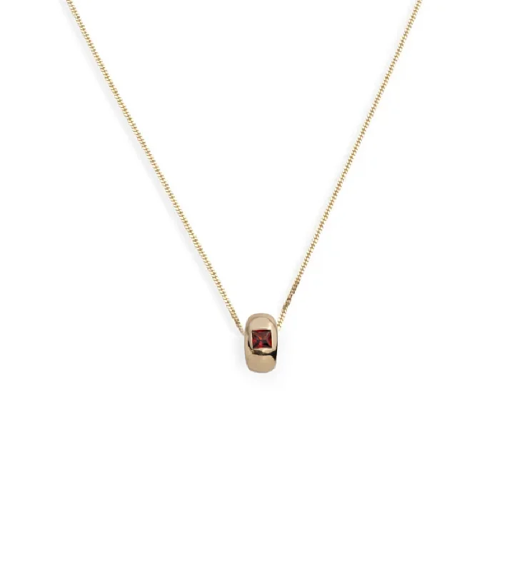 modern geometric earrings gold Princess Cut Garnet - Love : Fine Diamond Cut Curb Necklace