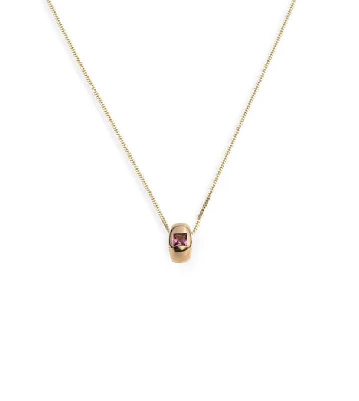 titanium black matte ring Princess Cut Pink Tourmaline - Love : Fine Diamond Cut Curb Necklace