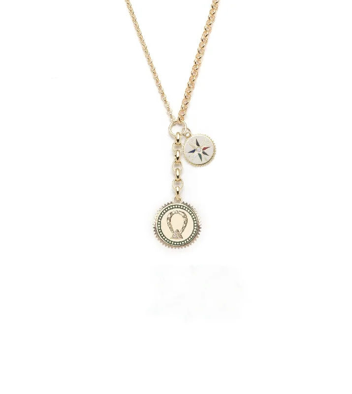 sterling silver lotus ring Protection & Internal Compass : Medium Mixed Belcher Extension Chain Necklace