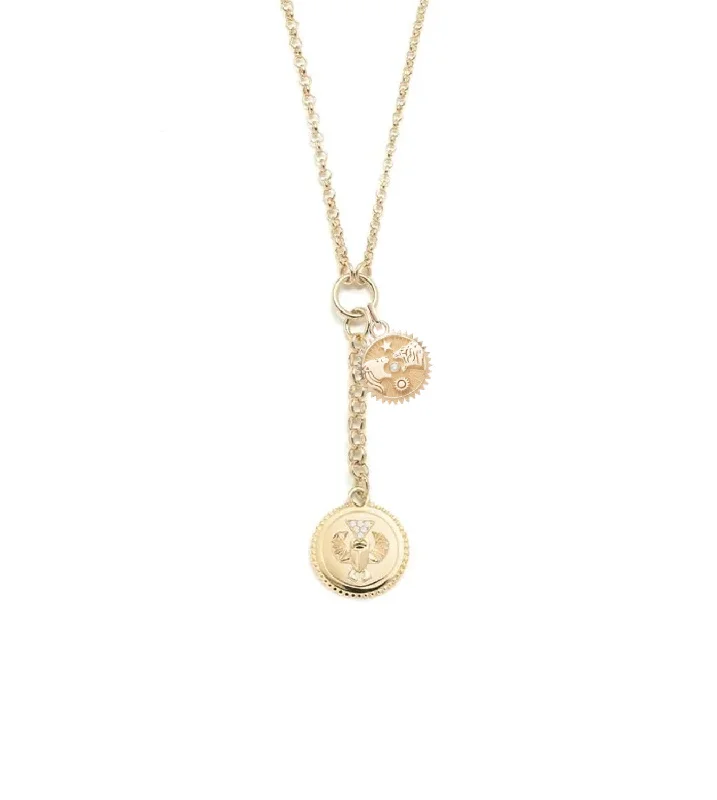minimalist wedding band set Protection & Strength : Small Mixed Belcher Extension Necklace