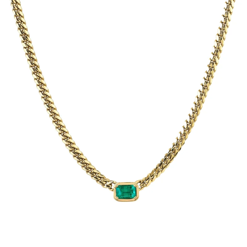 real diamond solitaire ring Queen Emerald Cut Emerald Cuban Choker