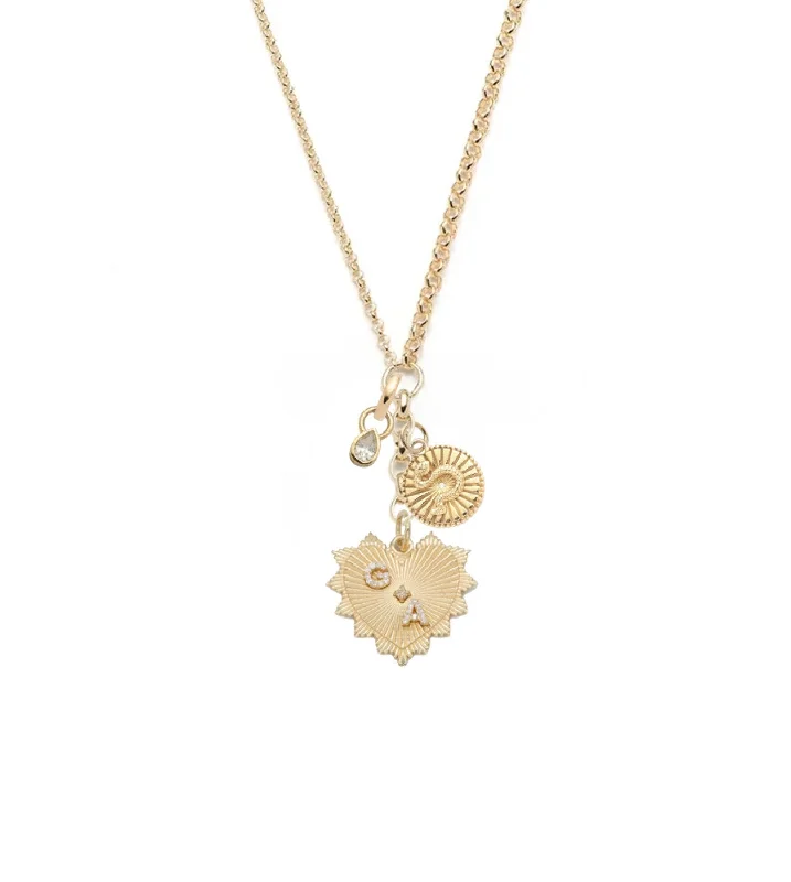 rose gold cubic zirconia earrings Radiating Heart, Snake, Forever & Always a Pair : Medium Mixed Belcher Extension Necklace