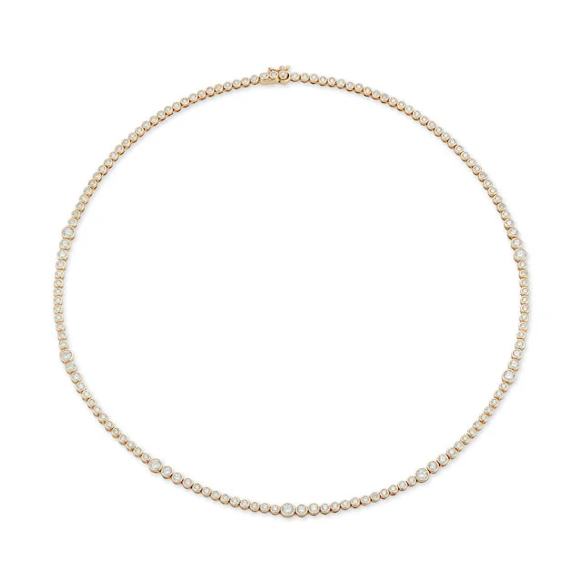 vintage rose gold engagement ring RainSun Tennis Necklace 15"