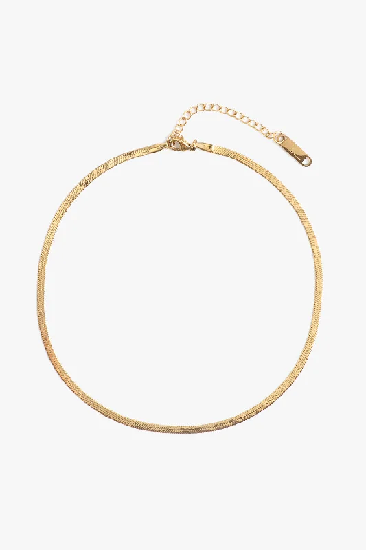 thin gold wedding band women RAMSEY CHOKER 3mm
