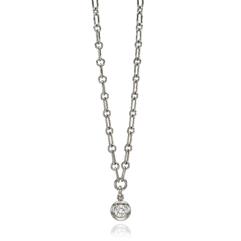 silver hoop earrings small RANDI DROP NECKLACE