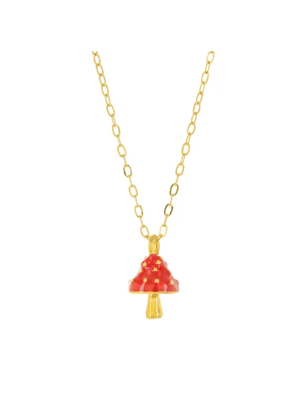 modern baguette diamond ring Red Capped Mushroom Necklace