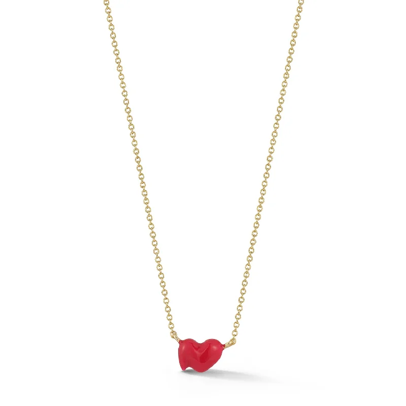 personalized couple rings Red Dripping Heart Necklace