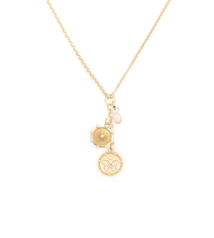 dainty sapphire stacking rings Reverie, Spark and Forever & Always a Pair : Small Mixed Belcher Extension Chain Necklace