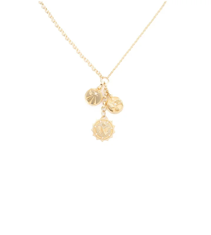 simple crystal earrings Reverie, Strength & Mind Body Soul : Medium Mixed Belcher Extension Necklace