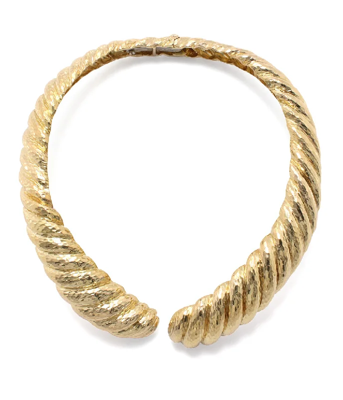 handmade copper wire ring Roll Collar
