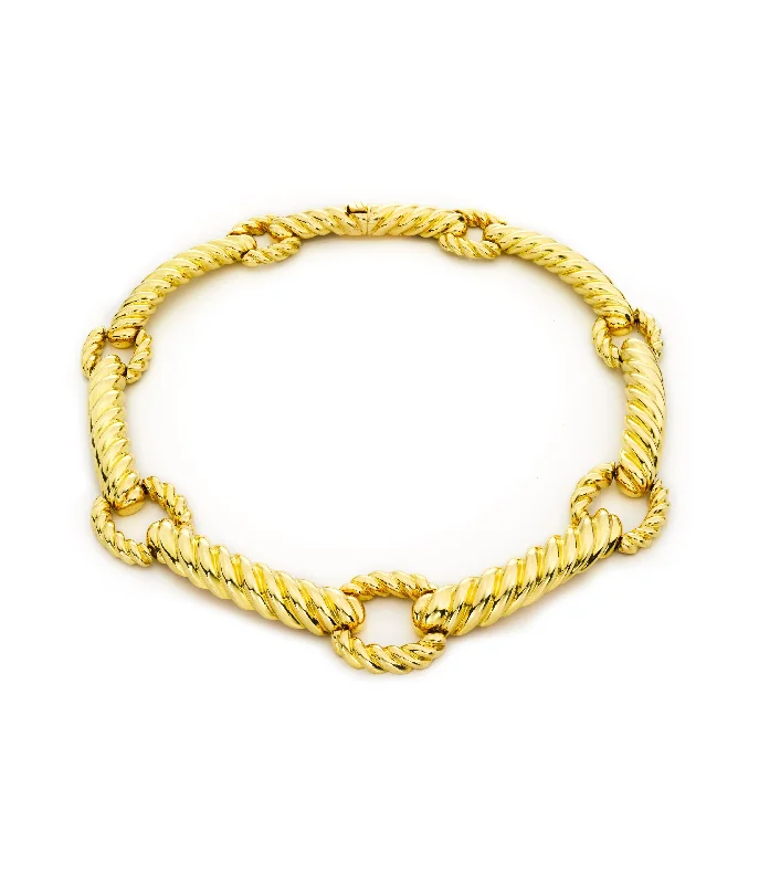 classic tennis bracelet white gold Rope Link Necklace