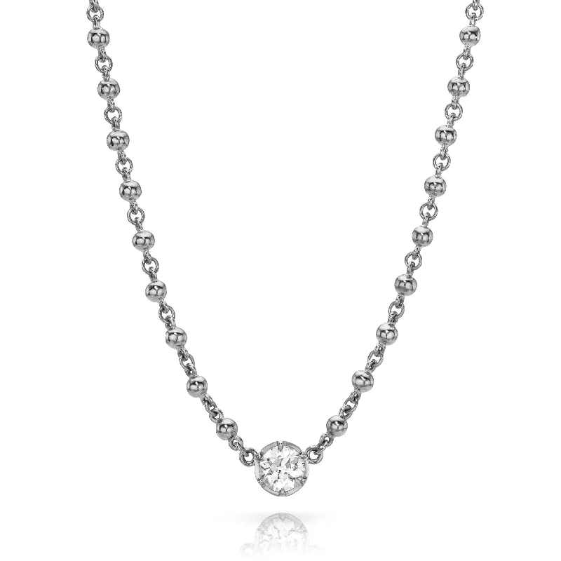 minimalist diamond stud earrings ROSALINA NECKLACE