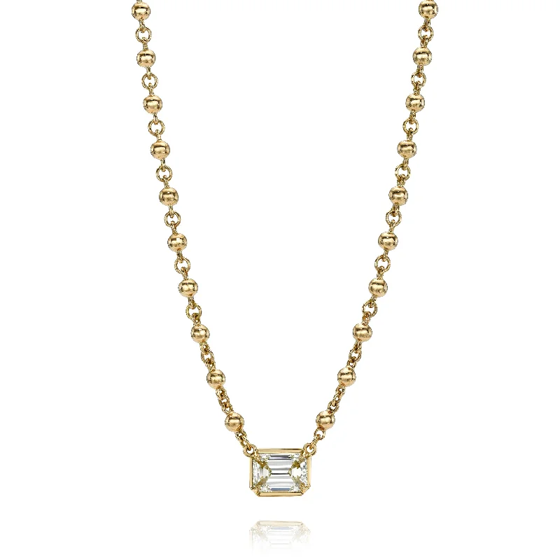 emerald cut diamond earrings ROSALINA NECKLACE