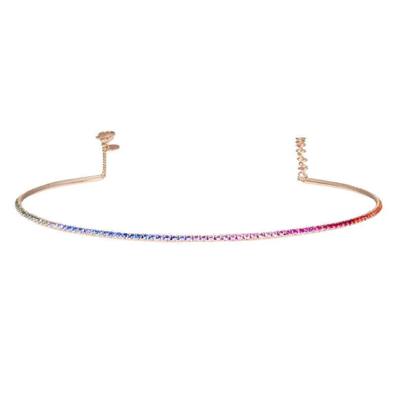 gold charm bracelet with initials Rainbow Bar Choker