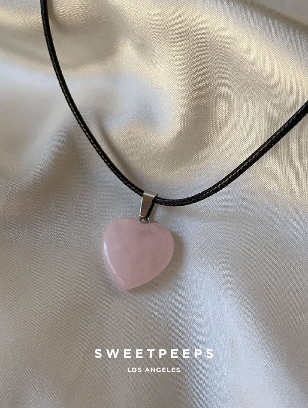 handmade braided anklet RoseHeart Black Cord Necklace