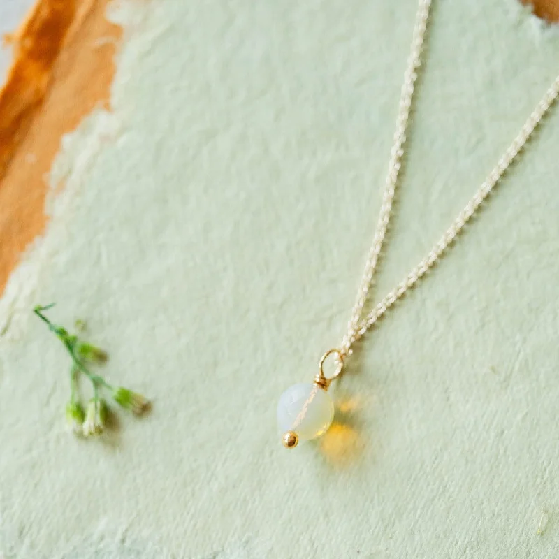 hammered gold disc necklace Round Faceted Opal Necklace