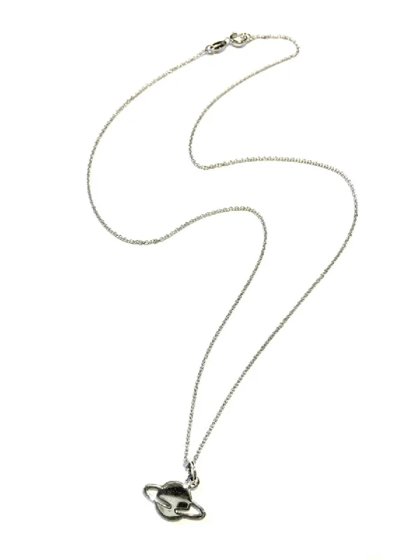 gold choker necklace simple Saturn Charm Necklace
