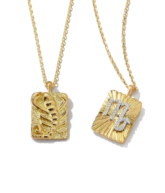 statement silver feather earrings Scorpio Zodiac Pendant Necklace, Diamonds