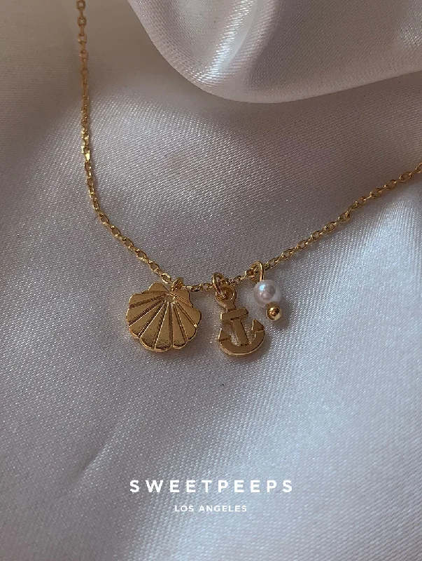 celestial galaxy planet necklace Sea Shell Charms Necklace