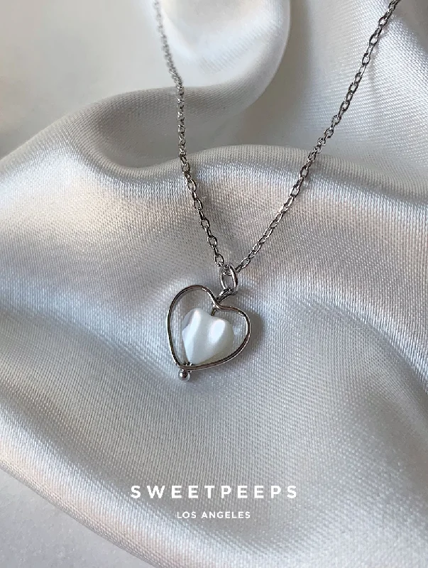 handmade gemstone anklet boho Silver Babydoll Heart Necklace