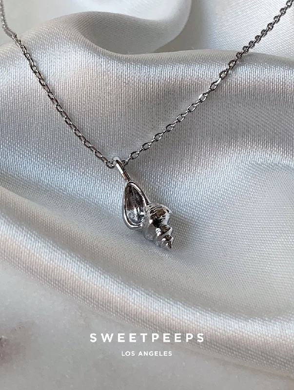 delicate chain necklace gold Silver Conch Shell Necklace