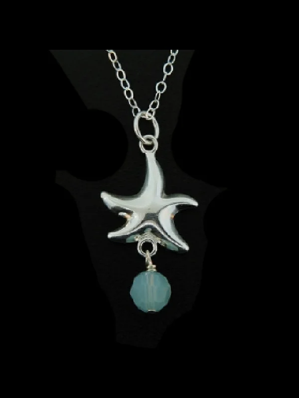handmade gold nugget ring Starfish & Crystal Necklace