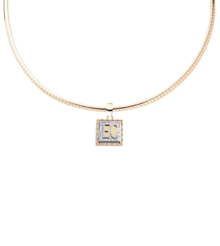 vintage-style garnet ring Small Custom Diamond Initial : Sleek Collar Necklace