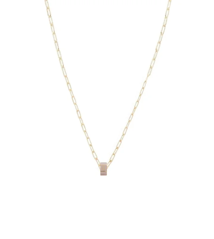 modern geometric silver ring Custom Blush Small Faceted Heart Beat : Super Fine Clip Chain Necklace