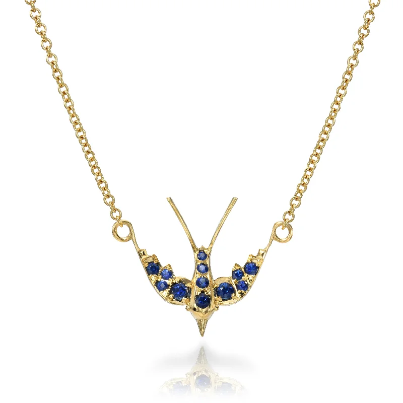 vintage rose-cut diamond ring SMALL SWALLOW NECKLACE WITH GEMSTONES