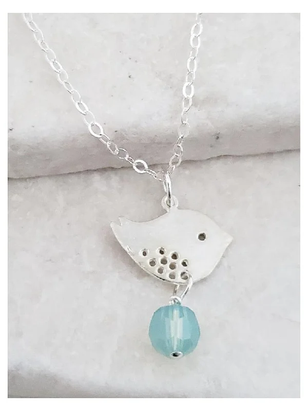 classic diamond solitaire necklace Spotted Bird & Crystal Necklace