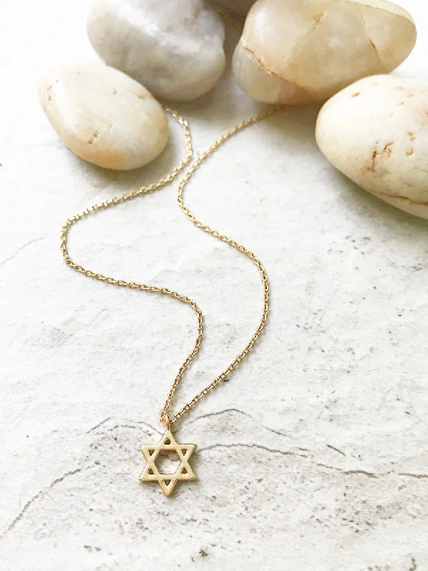 celestial sun and moon earrings Star of David Necklace