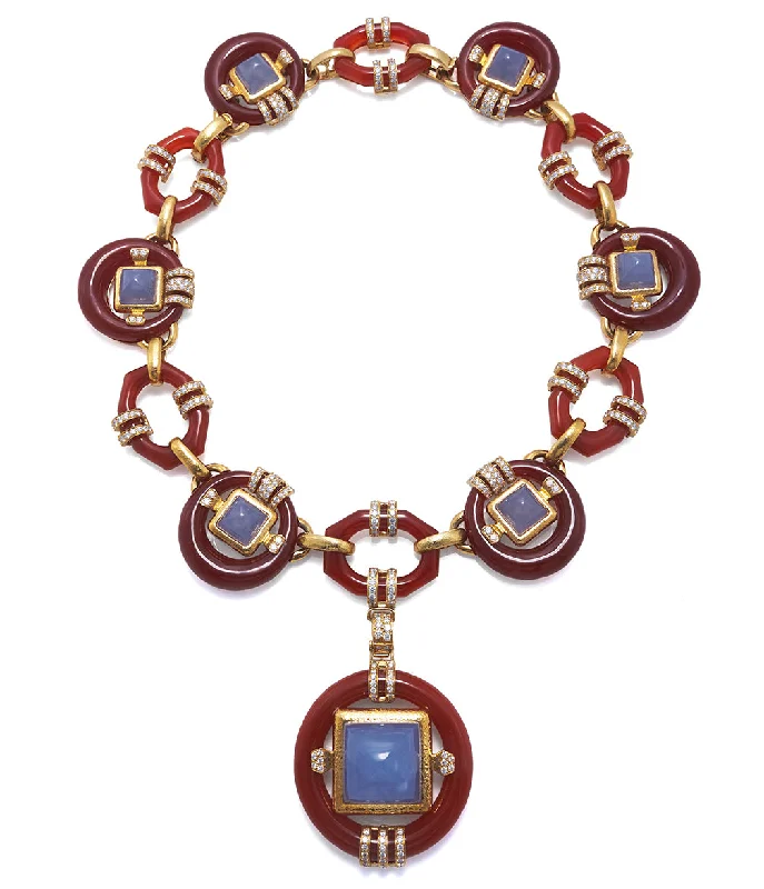 solid gold disc charm bracelet Streamline Circular Link Necklace