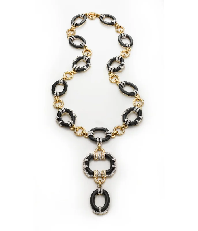 unique tribal silver ring Streamline Open Oval Link Necklace