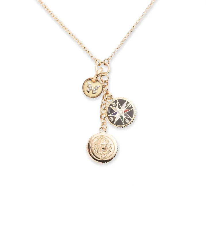 gold-plated snake chain bracelet Strength, Internal Compass & Reverie Story : Small Mixed Belcher Extension Chain Necklace