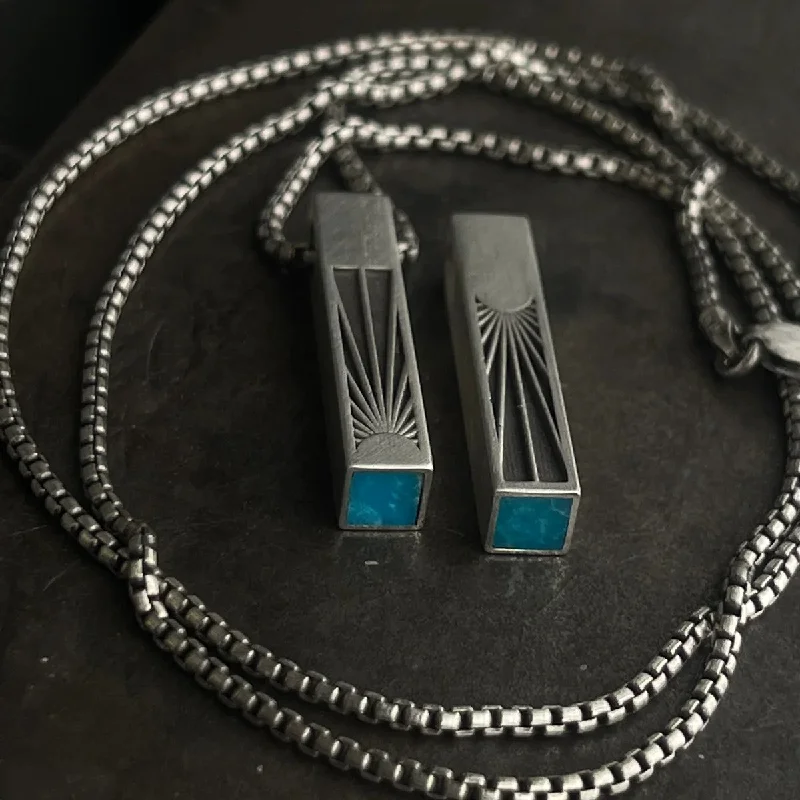 custom engraved wedding band Sun Bar Necklace