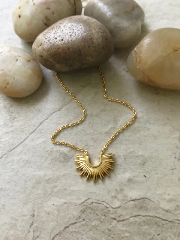 chunky silver hoop earrings Sun Ray Necklace