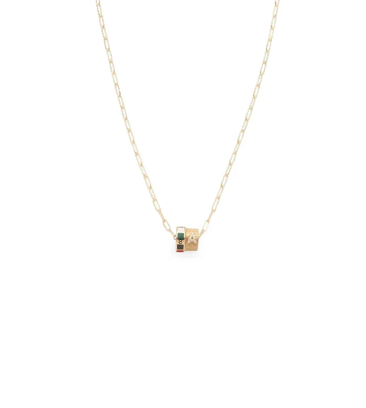 ethical lab-grown diamond ring Internal Compass & Pave Diamond Initial : Heart Beat Super Fine Clip Chain Necklace