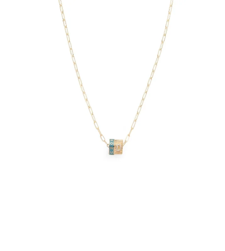 handmade gemstone anklet boho Reverie & Pave Diamond Initial : Heart Beat Super Fine Clip Chain Necklace
