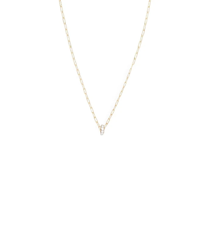 unique gemstone necklace handmade Pave Diamond Edge : Heart Beat Super Fine Clip Chain Necklace