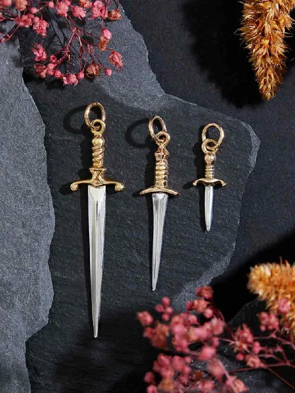 solid gold cartilage hoop Sword Necklace