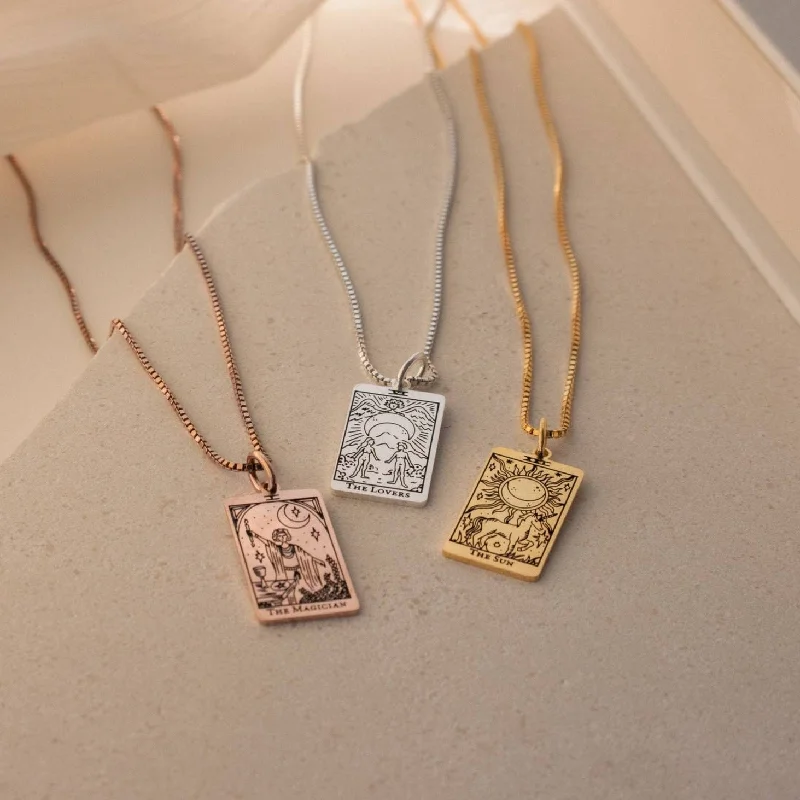 dainty chain bracelet layered Tarot Necklace in Box Chain