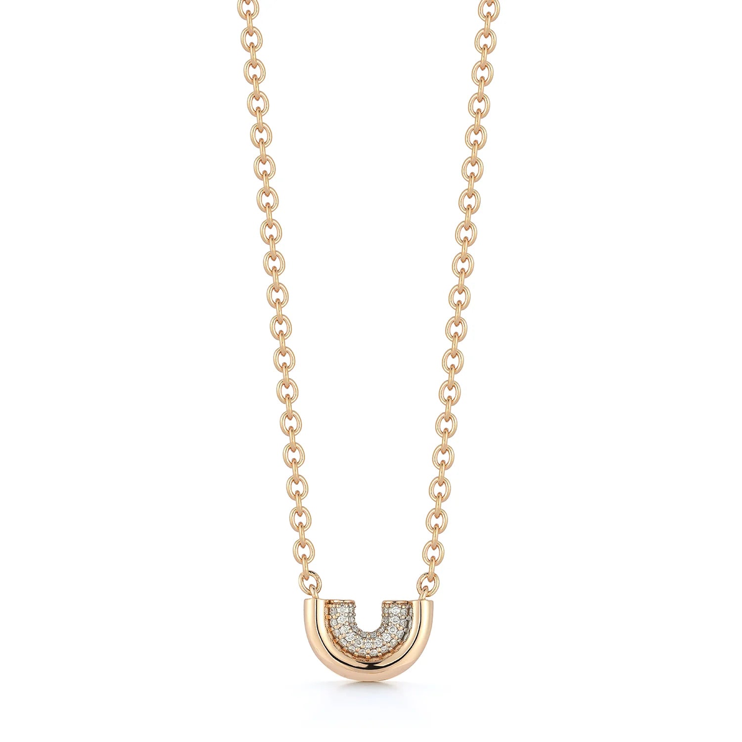 black diamond stud earrings Thoby Rose Gold and Diamond Small Tubular Necklace