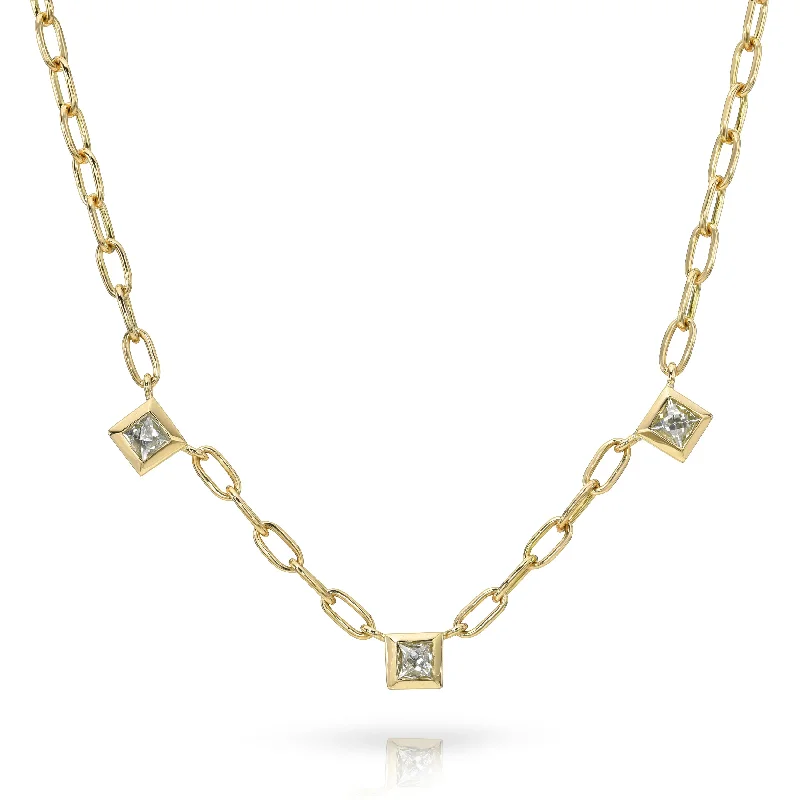 Celtic knot wedding band THREE STONE KARINA NECKLACE
