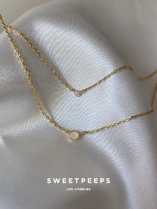 opal and gold earrings Trinity Everyday Double Necklace (18K Gold Dipped)