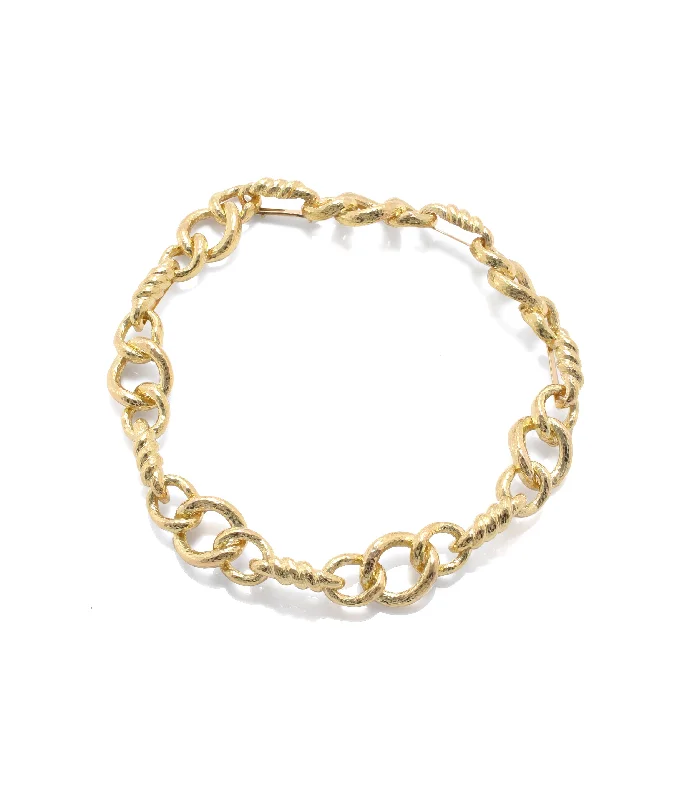 minimalist clover charm bracelet Triple Round Link Necklace