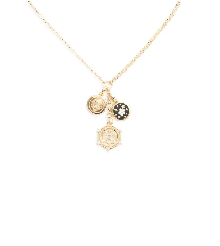 personalized couple rings True Love, Blossoms & Strength : Medium Mixed Belcher Extension Necklace